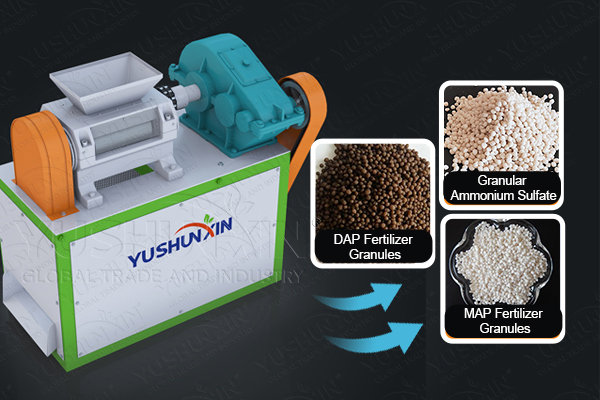 Double-roller-granulator-for-no-drying-fertilizer-granule-making